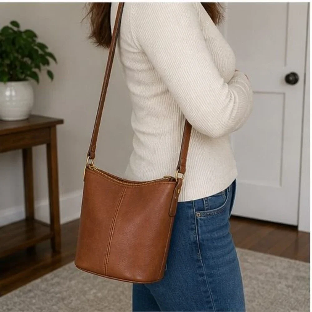 Tan Suede Crossbody Bag
